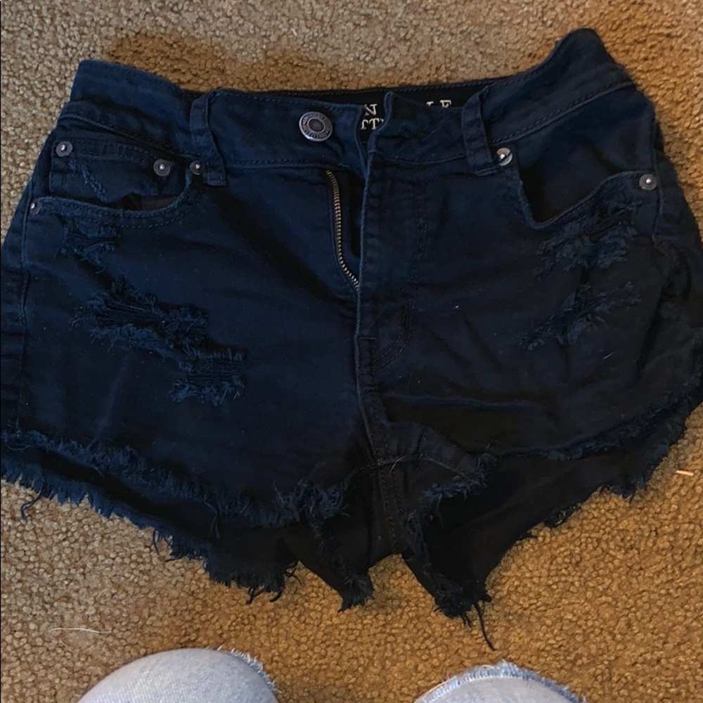 American Eagle black jean shorts